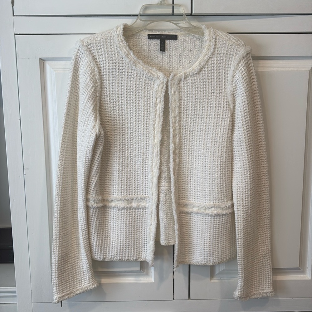 White House Black Market Ivory Textured Blazer
